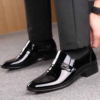 Mens Subliniat Toe Din Piele De Brevet Formale Pantofi Oxford Pantofi Pentru Bărbați Pantofi Rochie Oameni De Afaceri Petrecere Pantofi Oxford