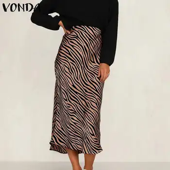 2021 VONDA Zebra Print pentru Femei Fuste Casual Scurt Petrecere Clubwear Femme Haine Elegante Direct Moale Fuste Femme Fusta Petrecere