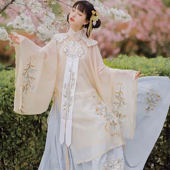 Femeie Chineză Tradițională Retro Elegant, Folk Costume De Dans Oriental Vechi Stilul Dinastiei Ming Zână Rochie Brodate Hanfu