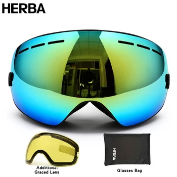 Noi HERBA brand de ochelari de schi dublu UV400 anti-ceață mare mască de schi, ochelari schi bărbați femei zăpadă, snowboard, ochelari HB3-2
