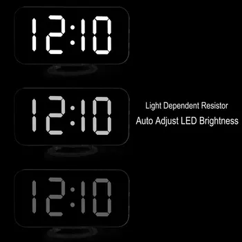 LED Ceas cu Alarmă Dublă Ieșire USB Amânare Oglindă Ceas Digital Creative Ceas de Inducție Reglaj Ceas Electronic