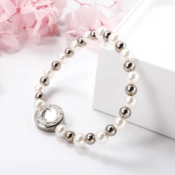 De lux, Bijuterii din Oțel Inoxidabil Brățară Inel de Două Seturi pentru Mireasa Femei Fete Petrecere de Nunta de Cristal Pearl Set de Bijuterii Cadou