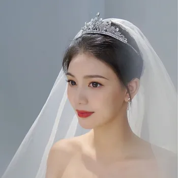 CC Tiara Coroana de Nunta Accesorii de Par pentru Femei Diadema Mireasa Moda Bijuterii Regina Frizură de Lux, Coroane de Partid Cadou HG428