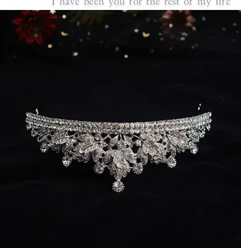 CC Tiara Coroana de Nunta Accesorii de Par pentru Femei Diadema Mireasa Moda Bijuterii Regina Frizură de Lux, Coroane de Partid Cadou HG428
