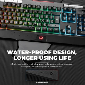 PICTEK PC245 Tastatură de Gaming cu Fir Mecanice Sentiment RGB Tastatură cu Membrană cu Suport de Telefon de 25 de Anti-ghosting-Cheie pentru PC Gamer
