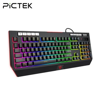 PICTEK PC245 Tastatură de Gaming cu Fir Mecanice Sentiment RGB Tastatură cu Membrană cu Suport de Telefon de 25 de Anti-ghosting-Cheie pentru PC Gamer