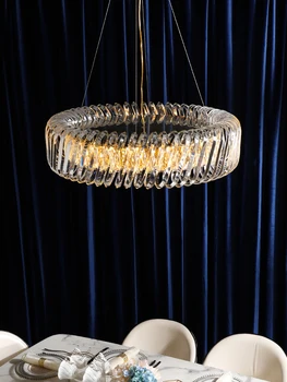K9 cristal candelabru modern și simplu pentru modelul de cameră creative sala de mese lampă rotundă dormitor lampa lampa suspensie