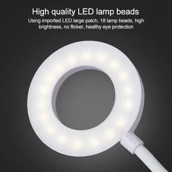 Atingeți Lectură LED Inel Reglabil Lumină Cu Mini Clip Pentru Birou Noptiera 8W Învățare Elevii Touch Lampă de Masă