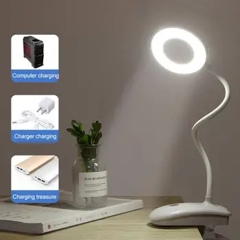 Atingeți Lectură LED Inel Reglabil Lumină Cu Mini Clip Pentru Birou Noptiera 8W Învățare Elevii Touch Lampă de Masă