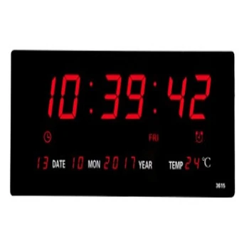 Living 6 Cifre Led-uri Calendar Ceas de Perete cu Termometru oprire Timp de Ceas de Memorie Numere Mari Plugin Ceas Deșteptător