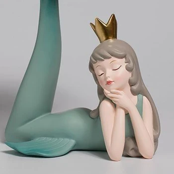 Mica Sirena Tava de Artă Figurina Statuie Rășină Sculptura pentru Desktop Acasă Ornamente Decor, Artizanat