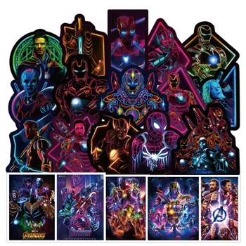 100buc Luminos Marvel Avengers super-Erou Autocolante Laptop Cana de Apa de Bagaje Chitara Impermeabil Graffiti Autocolant Jucarii