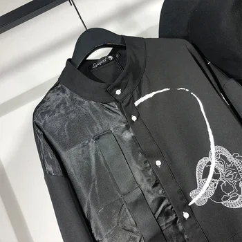 Owen bolnav Barbati Casual Tricou Gotic Îmbrăcăminte pentru Bărbați Hip Hop Topuri Teuri Toamna Supradimensionate Mare Streetwear Mâneci Lungi Tricou Negru