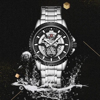 NAVIFORCE de Lux de Top Bărbați Ceas de Afaceri de Moda Cuarț Ceasuri Gol Design Cadran Otel Inoxidabil rezistent la apă Ceas de mână de sex Masculin