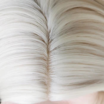 FANXITON Matasos Parul Drept Peruci Sintetice Partea de Mijloc #60 Peruca Blonda Rezistente la Căldură Peruci Naturale, Cu Părul Peruci pentru Femei
