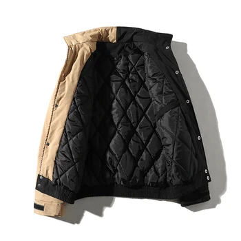 Jachete De Iarnă Pentru Bărbați Cald Bumbac Gros Mozaic Hip Hop Streetwear Parka Mens Casual Fashion Haine Calde Palton Masculin