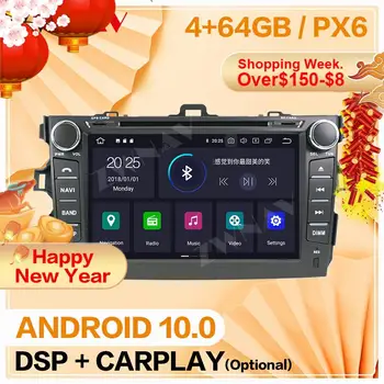 2 din 2007 2008 2009 2010 2011 2012 2013 Pentru Toyota Corolla Android 10.0 player audio video, Radio navi GPS șeful unității auto stereo