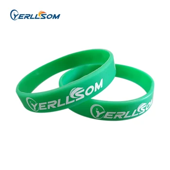 YERLLSOM 200PCS Comerciale de Asigurare imprint Personalizate logo-ul brățări din Silicon cu logo de imprimare pentru evenimente S101809