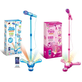 Microfon de Jucărie Muzică pentru Copii, Karaoke Mașină de Jucărie cu Suport Reglabil si Colorate Luminoase, Lumina de Efect pentru Boy Fata de Copii Cadouri