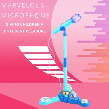 Microfon de Jucărie Muzică pentru Copii, Karaoke Mașină de Jucărie cu Suport Reglabil si Colorate Luminoase, Lumina de Efect pentru Boy Fata de Copii Cadouri