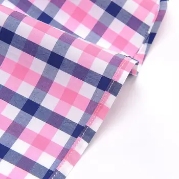 Anglia Stil Carouri Verificat Bumbac Tricouri pentru Bărbați Buzunar mai puțin de Design Maneci Scurte Casual de Vara, dotare Standard, Buton-jos Tricou Subțire