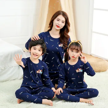 Mama Haine Copii Potrivite Familie Tinutele De Iarna Din Bumbac Pijama Seturi Pentru Băieți Și Fete Pijamale Cu Maneca Lunga Familia Homewear