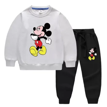 Nouă Băieți și Fete Haine Seturi de Bumbac Copii Sport Costum de Desene animate Mickey Mouse Hanorace Cu Pantaloni 2 buc Copil Haine Copii Haine