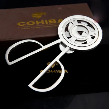 COHIBA Triple 3 Lame din Oțel Inoxidabil de Argint Ton Cutter Trabuc Buzunar Gadget-uri Zigarre Cutter Cutit Trabucuri Cubaneze Foarfece