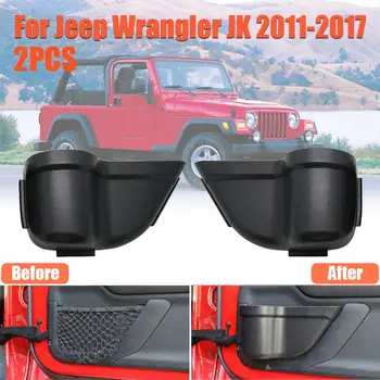2 buc Masina de Ușa din Față Cutie de Depozitare Net Titularul Ușa Buzunare Interioare Auto Accesorii pentru Jeep Wrangler JK 2011-2017