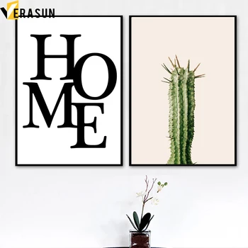 Păpădie Cactus Plante Suculente Arta De Perete Panza Pictura Nordică Postere Si Printuri Poze De Perete Pentru Camera De Zi Decor Acasă