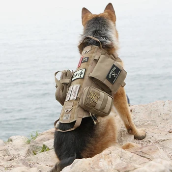 Noua Tactică de Câine de Serviciu Vesta cu EDC Pungi de Formare Molle Ham K9 Tactice de Formare de Câine de Vânătoare Vesta cu 3 Pungi