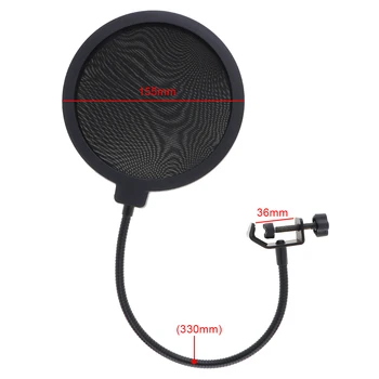 Nou Stil Strat Dublu Studio Microfon Flexibil Ecran Vânt Masca Mic Pop-Filtru Scut pentru a Vorbi de Înregistrare Accesorii