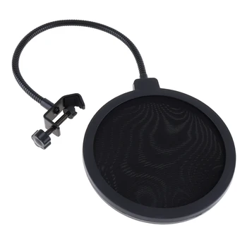 Nou Stil Strat Dublu Studio Microfon Flexibil Ecran Vânt Masca Mic Pop-Filtru Scut pentru a Vorbi de Înregistrare Accesorii