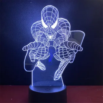 Spider-Man Lumina de Noapte Marvel Lampă cu LED-uri Avengers Decor Lampara Lumini 3D Decor Acasă de Iluminat pentru Copii Cadouri pentru Copii Lampe