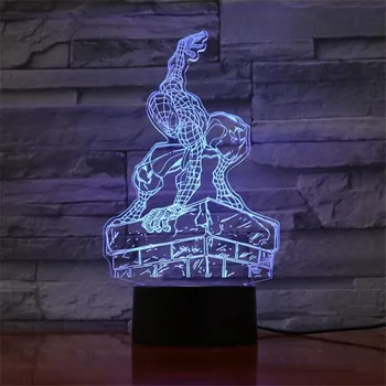Spider-Man Lumina de Noapte Marvel Lampă cu LED-uri Avengers Decor Lampara Lumini 3D Decor Acasă de Iluminat pentru Copii Cadouri pentru Copii Lampe