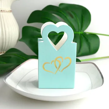 20buc Dublu Feliuta Inima geantă de Mână Mică Favoare Partid Cadou bijuterii DIY de aur Nou Mini-Inima de Nunta Decor drăguț Cutie Frumoasa