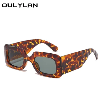 Oulylan Retro ochelari de Soare Barbati Femei picioarele Larg Pătrat Ochelari de Soare Brand de Lux Nuanțe de Designer pentru Femei Clasic Verde Ochelari