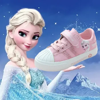 Disney toamna anului nou low-cut pentru copii pantofi albi printesa congelate pantofi fete din piele adidasi casual