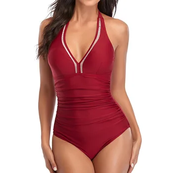 Noua Sexy Femeie Mare Plus Dimensiune O singură Bucată de costume de Baie Închis Costume de baie Push Up Corpul femeii Înota Costum de Baie pe Plajă Piscină Scăldător 2021