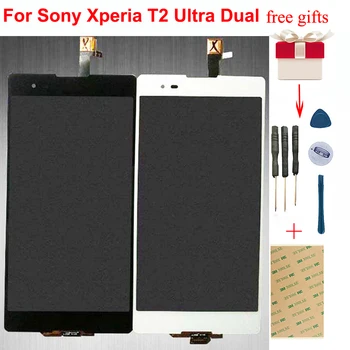 Pentru Sony Xperia T2 Ultra Dual D5322 D5303 D5306 Ecran Tactil Digitizer Senzor de Geam + Ecran LCD Panou de Asamblare