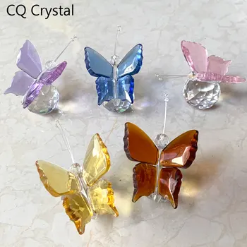 7 Culori Fluture Elegant De Cristal De Sticlă, Figurine De Animale Prespapier Arta Ambarcațiunile De Masă Ornament Acasă Decor Nunta Xmas Copii Cadou