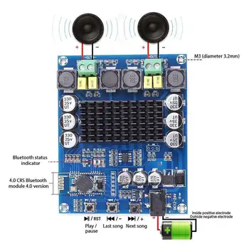 TPA3116D2 Bluetooth Amplificator Dual-Channel Stereo Digital de Mare Putere Amplificator Audio de Bord 2*120w XH-M548 Modul Amplificator Diy
