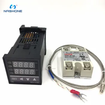 REX-C100 Digital PID de Control al Temperaturii Termostat Controler Releu/Ieșire SSR 0 to1300C K Termocuplu de Sondă RKC