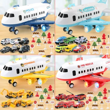 Jucării pentru copii Mari Dimensiuni Inerție Avion Muzica Poveste Jucărie de Educație Timpurie Puzzle Poveste de Aeronave de Pasageri de Stocare Copil Masina de Cadouri