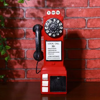 Telefon antic Styling pusculita Epocă Cabina de Telefon Figurina de Apel Telefon KYY9004