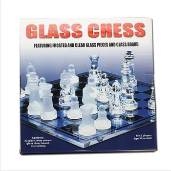 Tabla de Joc Fin de Sticla, Joc de Șah Set Solid de Sticla Piese de Șah și Oglindă de Cristal Tabla de Sah 10 x 10 inch Pentru Tineri Adulți Cadou