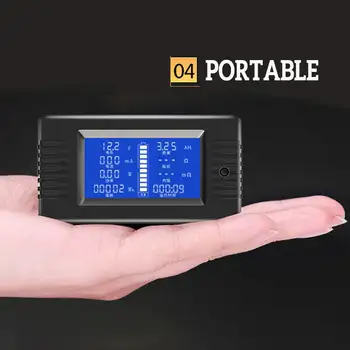 ZEAST DC Multifuncțional Monitor Baterie Metru 50A/200A/300A Ecran LCD Digital de Curent Multimetru Voltmetru Ampermetru