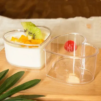 Noi 40PCS Mousse de Desert în formă de inimioară din Plastic Budinca de Unică folosință Petrecere Lapte Tiramisu Ziua Înghețată de Nunta