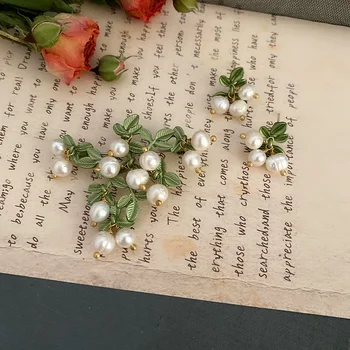 Western curtea retro Brosa rosenberry Danshui Pearl argint 925 pin Cercei accesorii