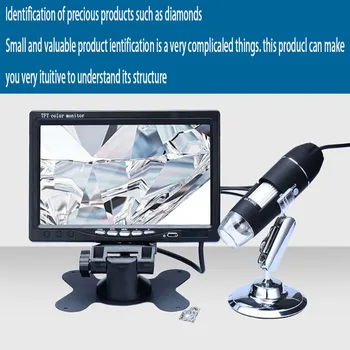 1000xAV HD/SD Sârmă de Control Microscop electronic 8 Segment Zoom Digital Microscop electronic 8LED Microscop cu Lumina
